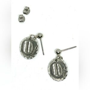 Vintage Pewter Cowboy Hat Earrings